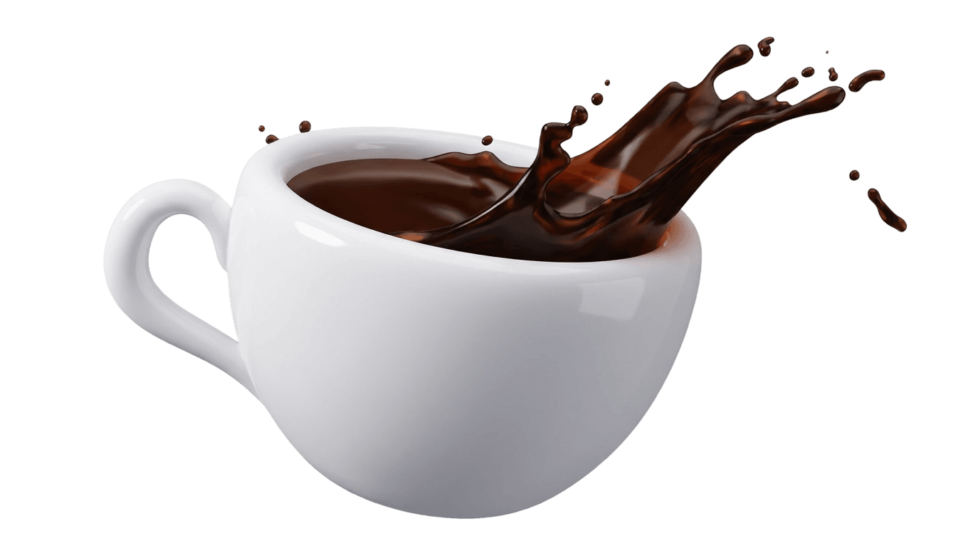 Coffee mug with hot splash